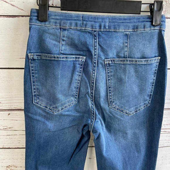 Free People Jericho Blue Just Float On Flare High Rise Bell Bottom Denim Jeans - Picture 6 of 11